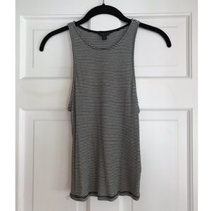 High neck striped tank top